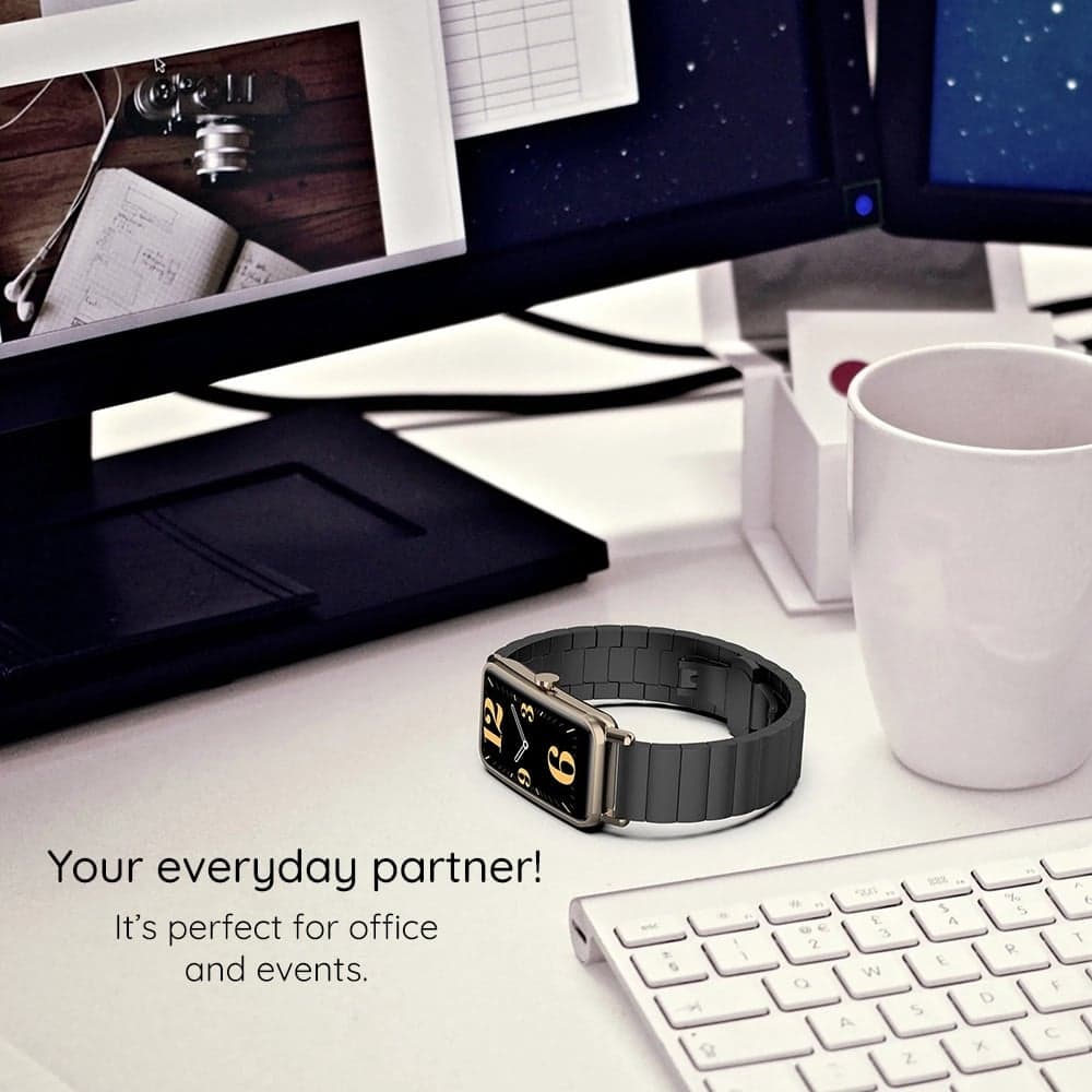 Techsuit - Watchband (W012) - Apple Watch 1/2/3/4/5/6/7/8/9/10/SE/SE 2 (38/40/41/42mm) - Silver 6
