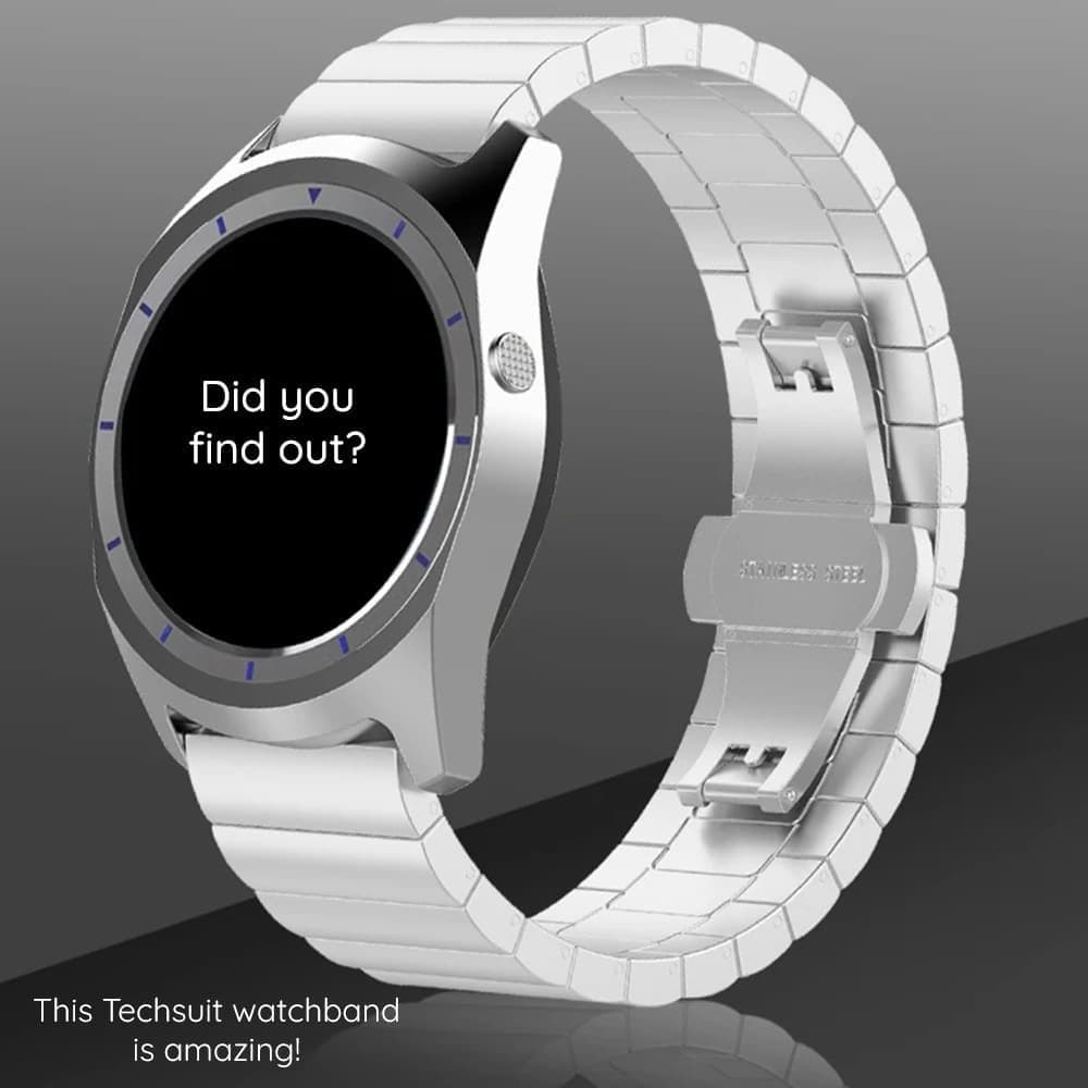 Techsuit - Watchband (W012) - Apple Watch 1/2/3/4/5/6/7/8/9/10/SE/SE 2 (38/40/41/42mm) - Black 2