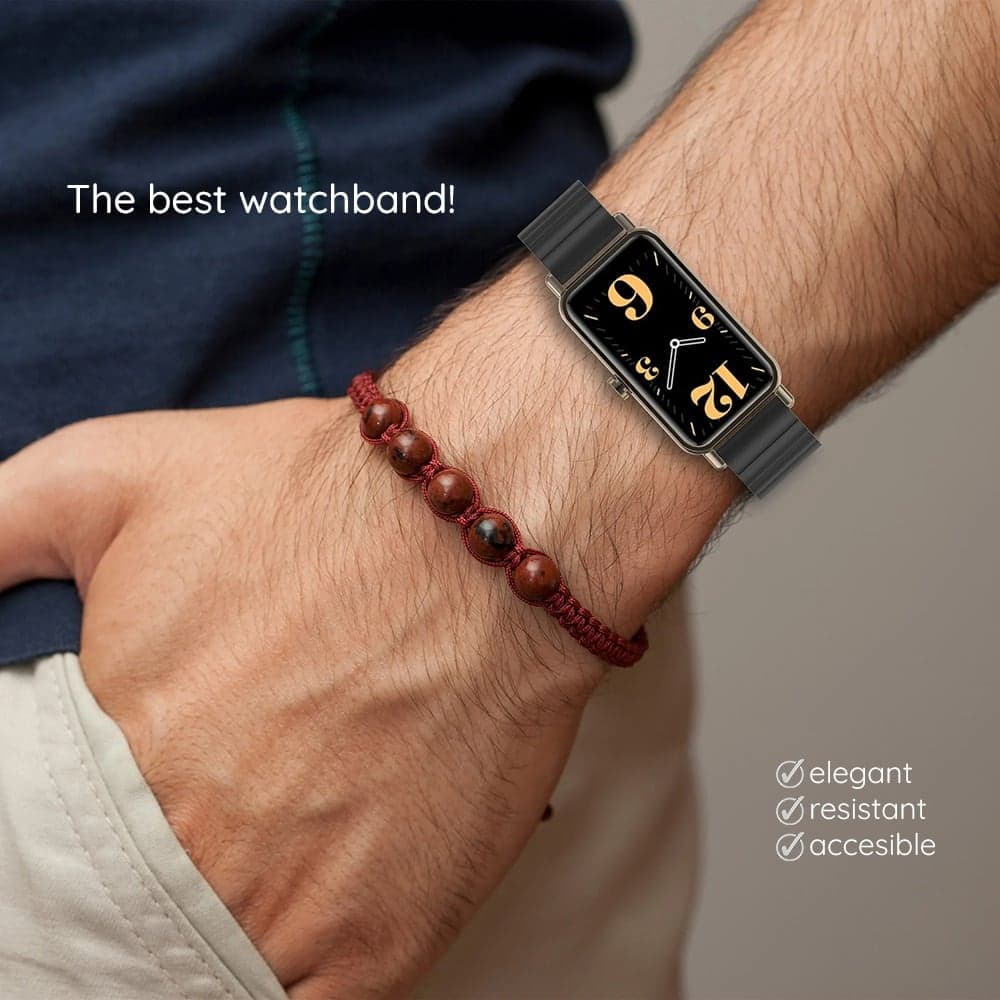 Techsuit - Watchband (W012) - Apple Watch 1/2/3/4/5/6/7/8/9/10/SE/SE 2 (38/40/41/42mm) - Black 3