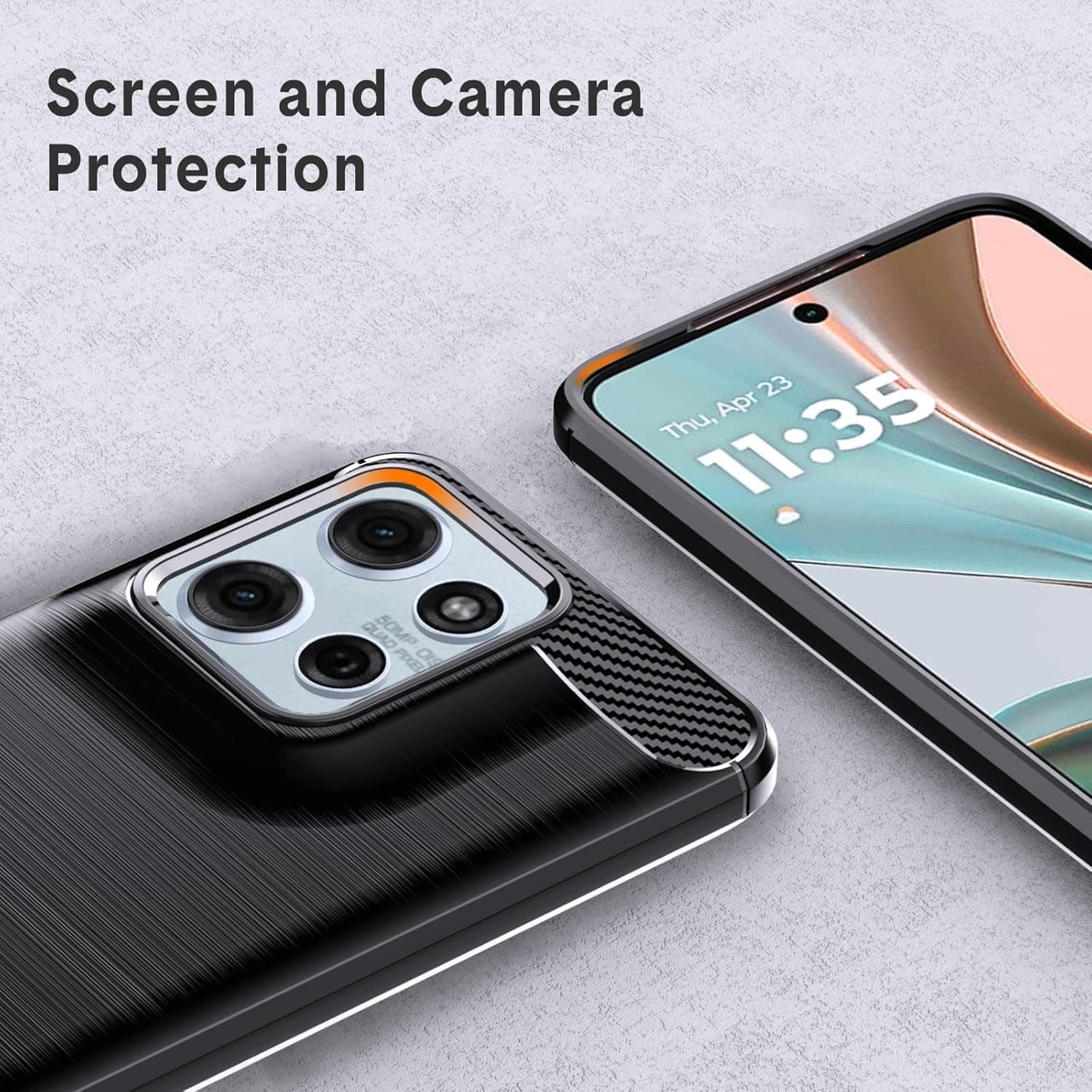 Techsuit Carbon Silicone - θήκη για Motorola Moto G15 - Μαύρο 4