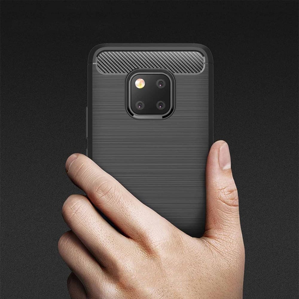 Techsuit Carbon Silicone - θήκη για Huawei Mate 20 Pro - Μαύρο 4