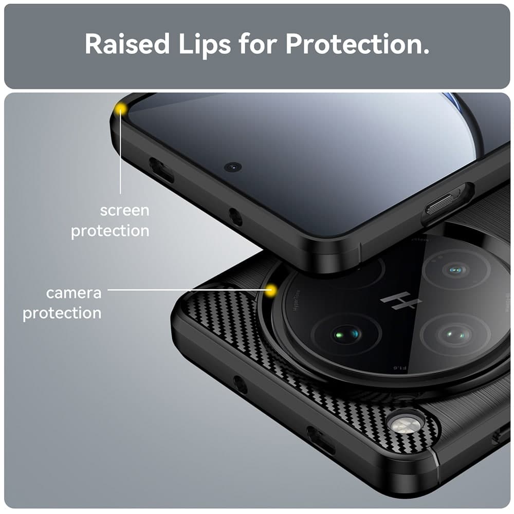 Techsuit Carbon Silicone - θήκη για Oppo Find X8 Pro - Μαύρο 3