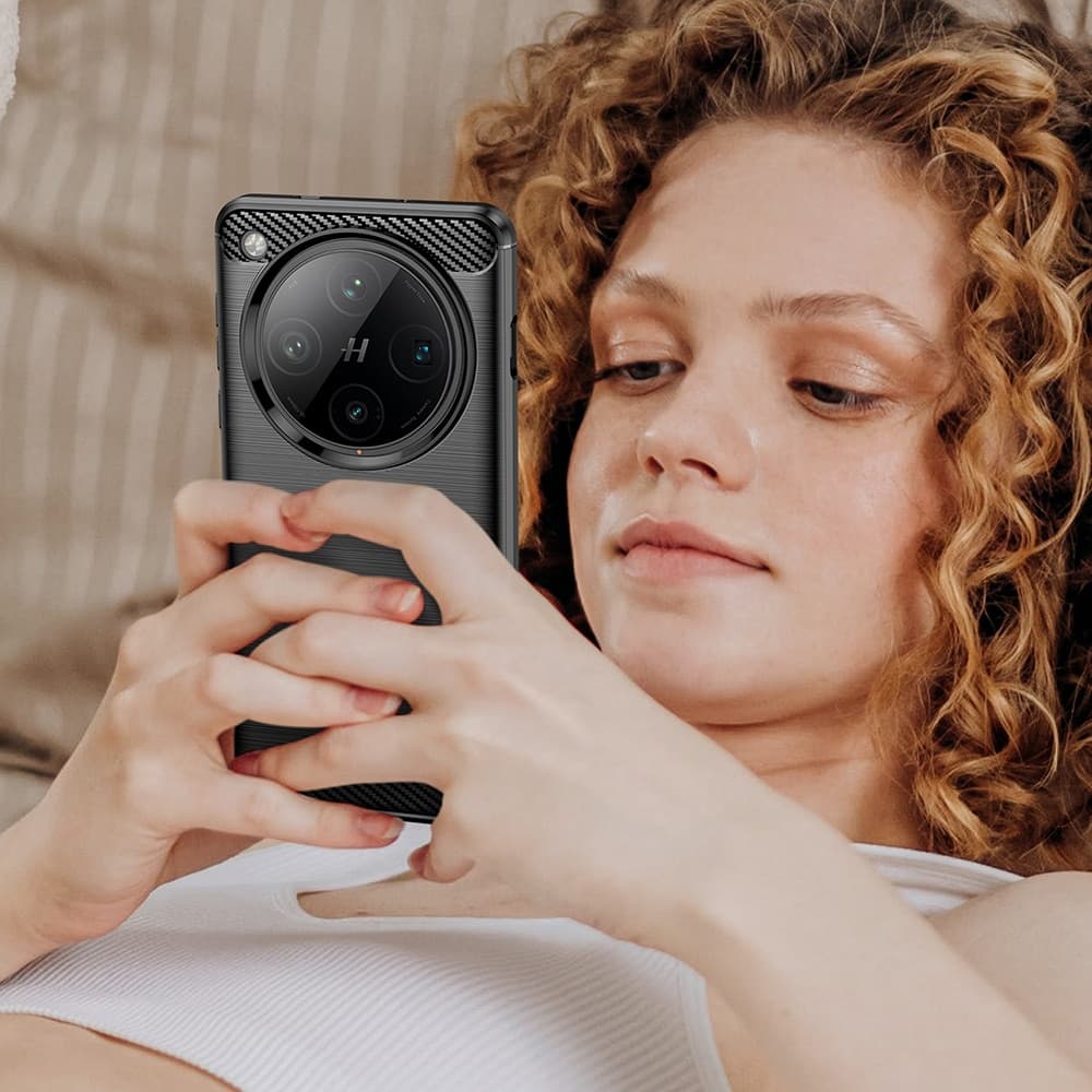 Techsuit Carbon Silicone - θήκη για Oppo Find X8 Pro - Μαύρο 6