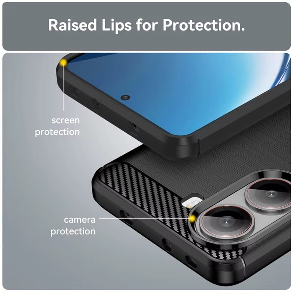 Techsuit Carbon Silicone - θήκη για Xiaomi Poco X7 Pro - Μαύρο 5