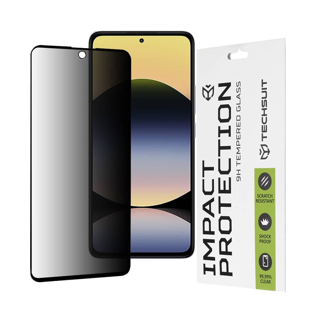 Techsuit - 111D Privacy Full Glue - Xiaomi Redmi Note 14 4G / Redmi Note 14 5G - Black