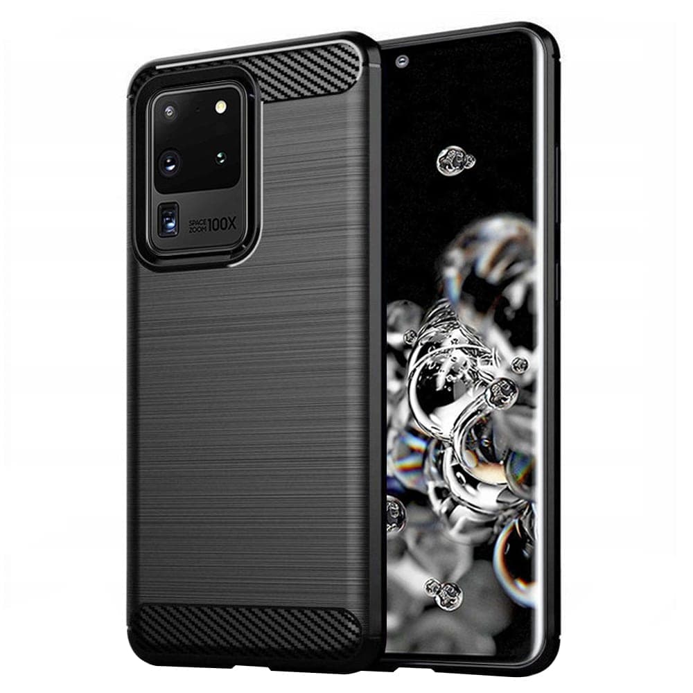 Techsuit Carbon Silicone - θήκη για Samsung Galaxy S20 Ultra - Μαύρο