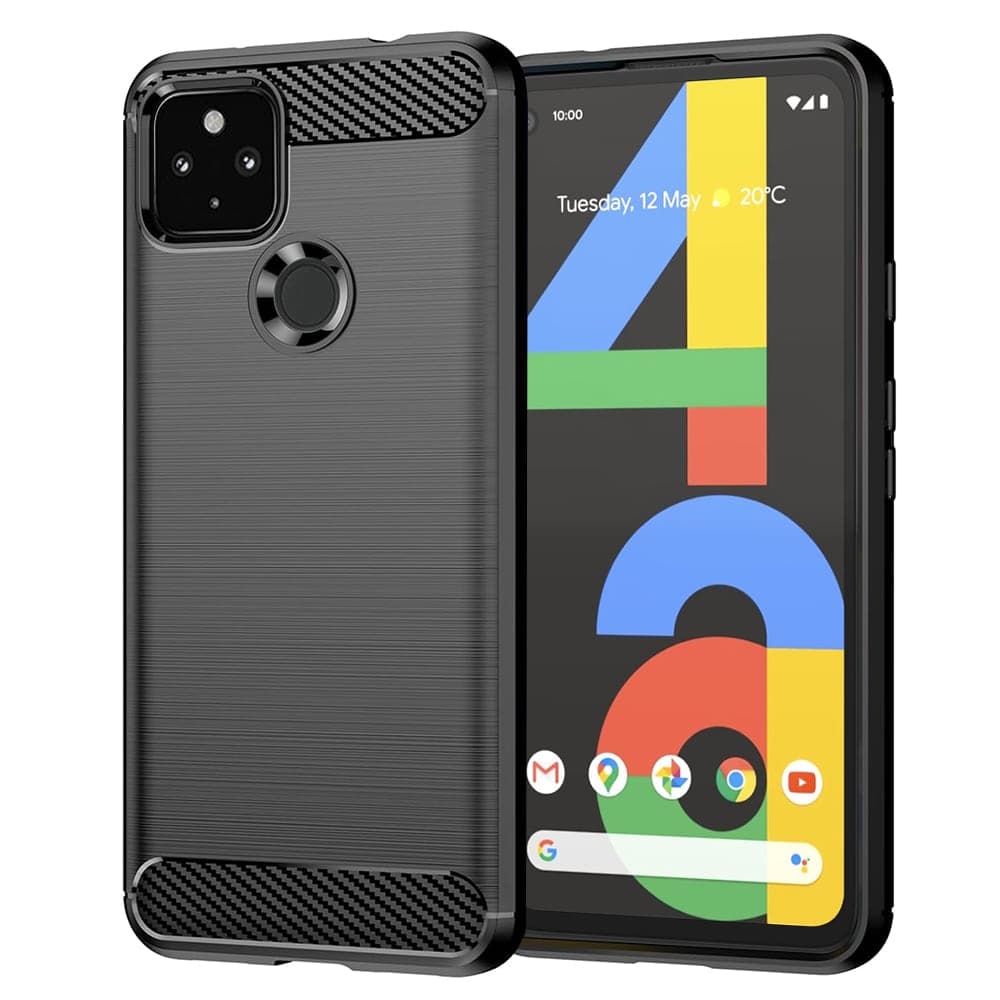 Techsuit Carbon Silicone - θήκη για Google Pixel 4a 5G - Μαύρο