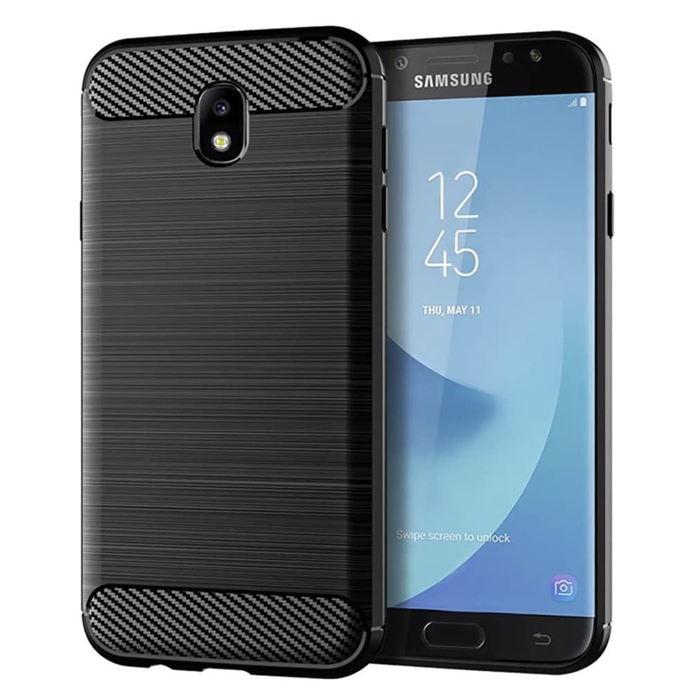 Techsuit Carbon Silicone - θήκη για Samsung Galaxy J7 (2017) - Μαύρο