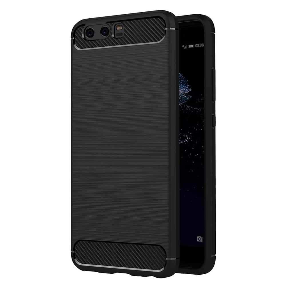 Techsuit Carbon Silicone - θήκη για Huawei P10 Plus - Μαύρο