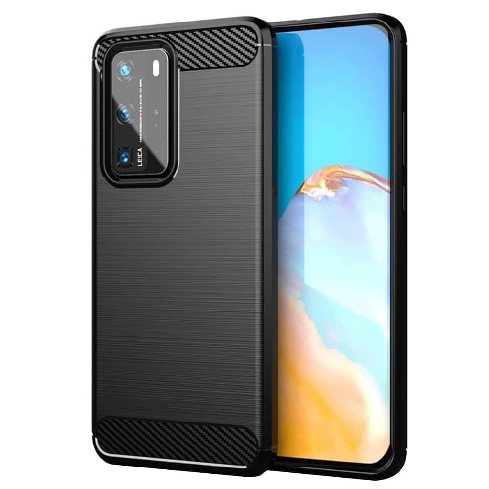 Techsuit Carbon Silicone - θήκη για Huawei P40 Pro - Μαύρο