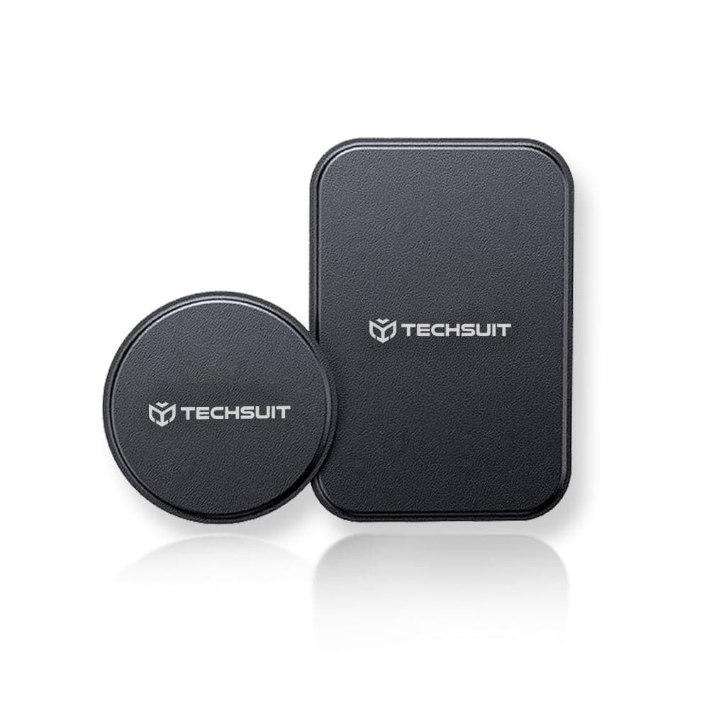 Techsuit - (2 pack) Metal Plate (MP02) - with PU Leather Cover - Black 2