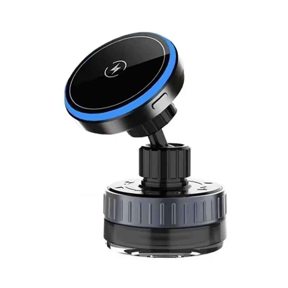 Techsuit - Premium Car Holder με Ασύρματη Φόρτιση (HOLD253) - Μαγνήτες MagSafe N52, Ισχυρή Βεντούζα, Ταμπλό - Μαύρο 3