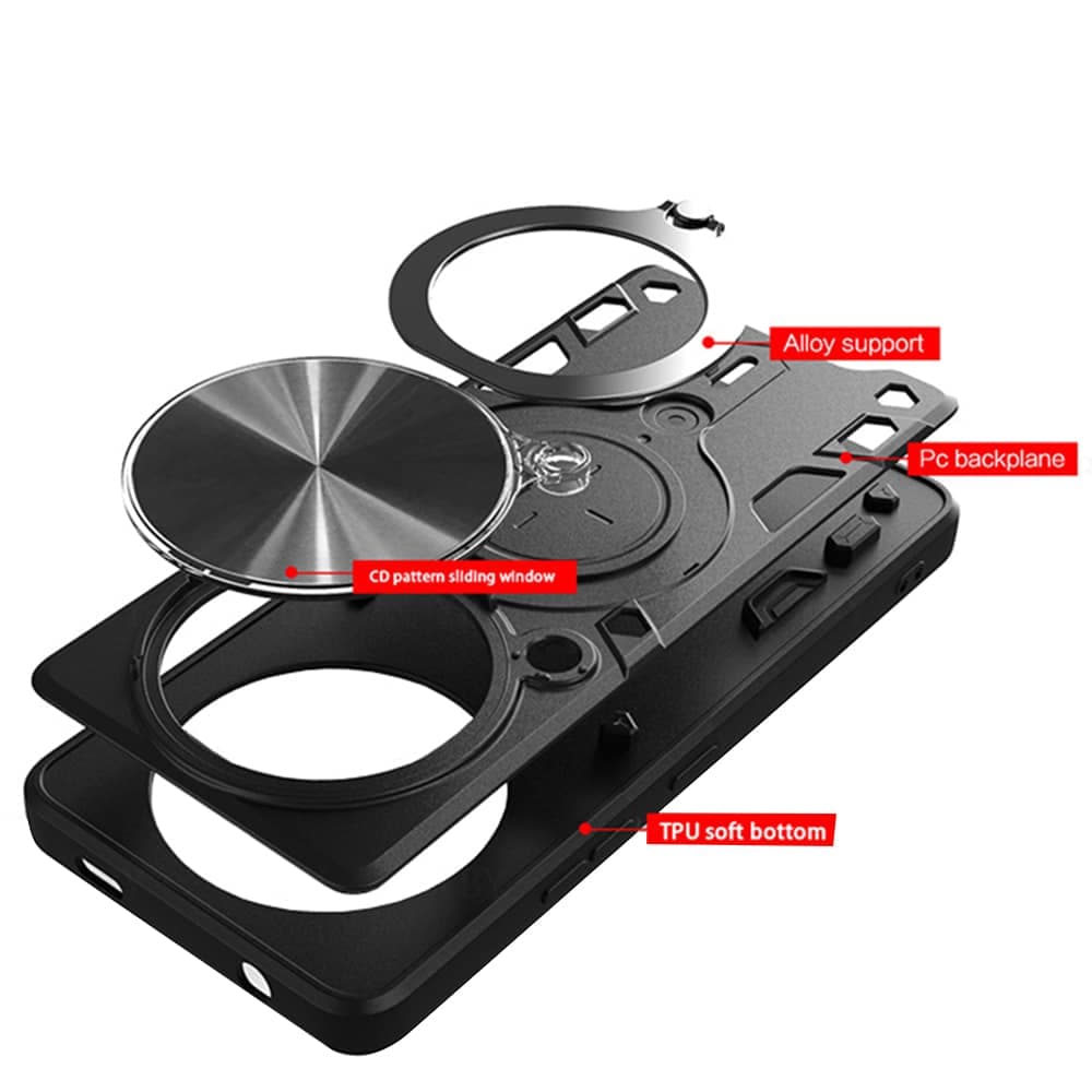 Techsuit CamGuard Pro - θήκη για Xiaomi Redmi Note 14 Pro / Poco F7 - Μαύρο 2