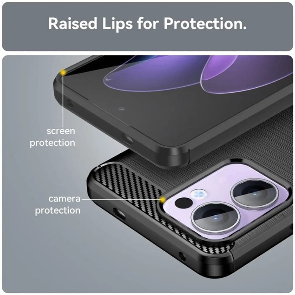 Techsuit Carbon Silicone - θήκη για Oppo Reno13 F 4G - Μαύρο 3