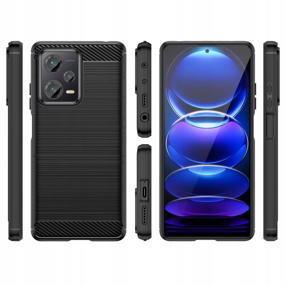 Techsuit Carbon Silicone - θήκη για Xiaomi Redmi Note 12 5G - Μαύρο 2