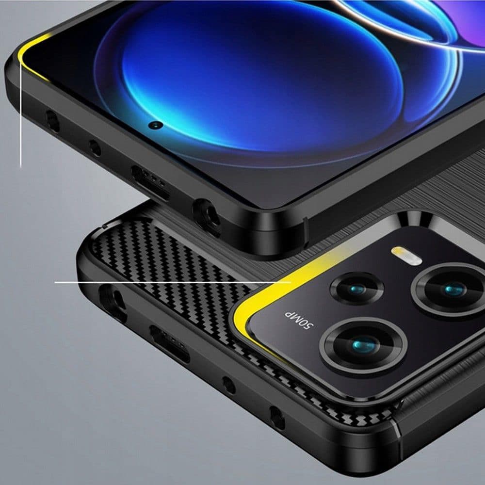 Techsuit Carbon Silicone - θήκη για Xiaomi Redmi Note 12 Pro 5G - Μαύρο 3