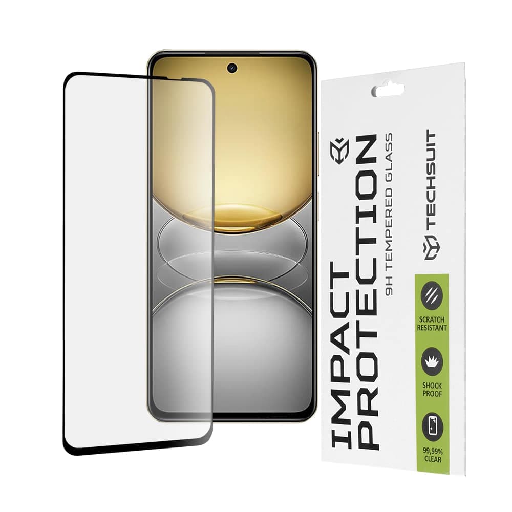 Techsuit - 111D Full Cover / Full Glue Glass - Realme C75 - Black