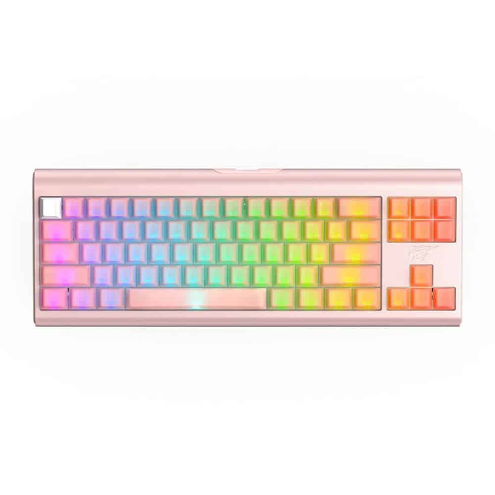Havit - Gaming Keyboard (kb896l) - USB-C, With Rgb Lights, 71 Keys, 1.2m, 350ma, 5v - Pink
