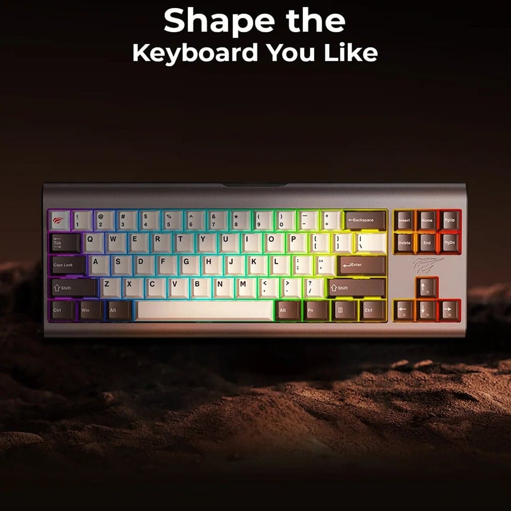 Havit - Gaming Keyboard (kb896l) - USB-C, With Rgb Lights, 71 Keys, 1.2m, 350ma, 5v - Green 2