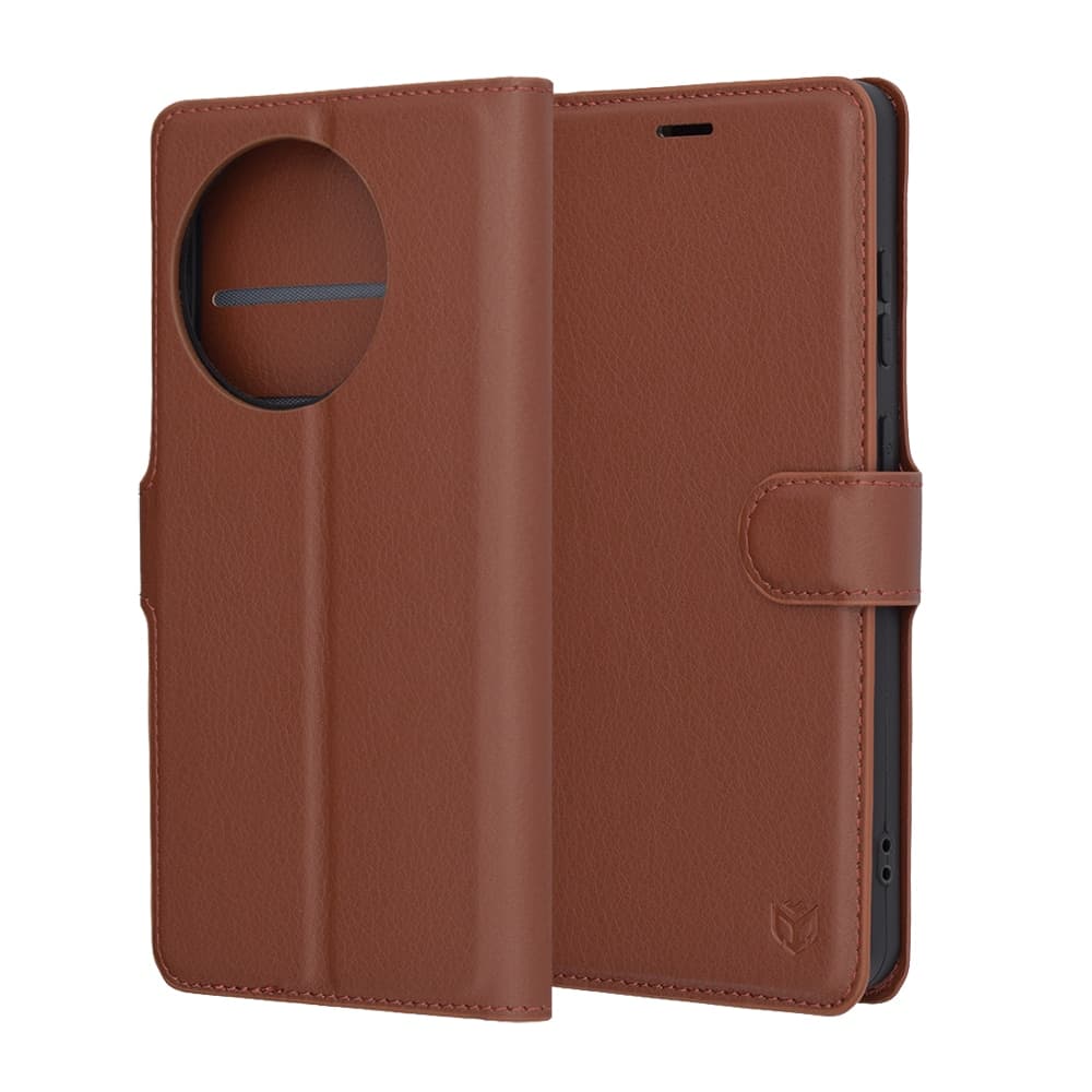 Techsuit Leather Folio - θήκη για Oneplus 13R - Καφέ 6