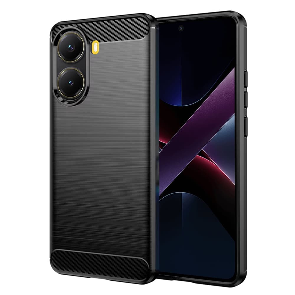Techsuit Carbon Silicone - θήκη για Xiaomi Poco X7 Pro - Μαύρο