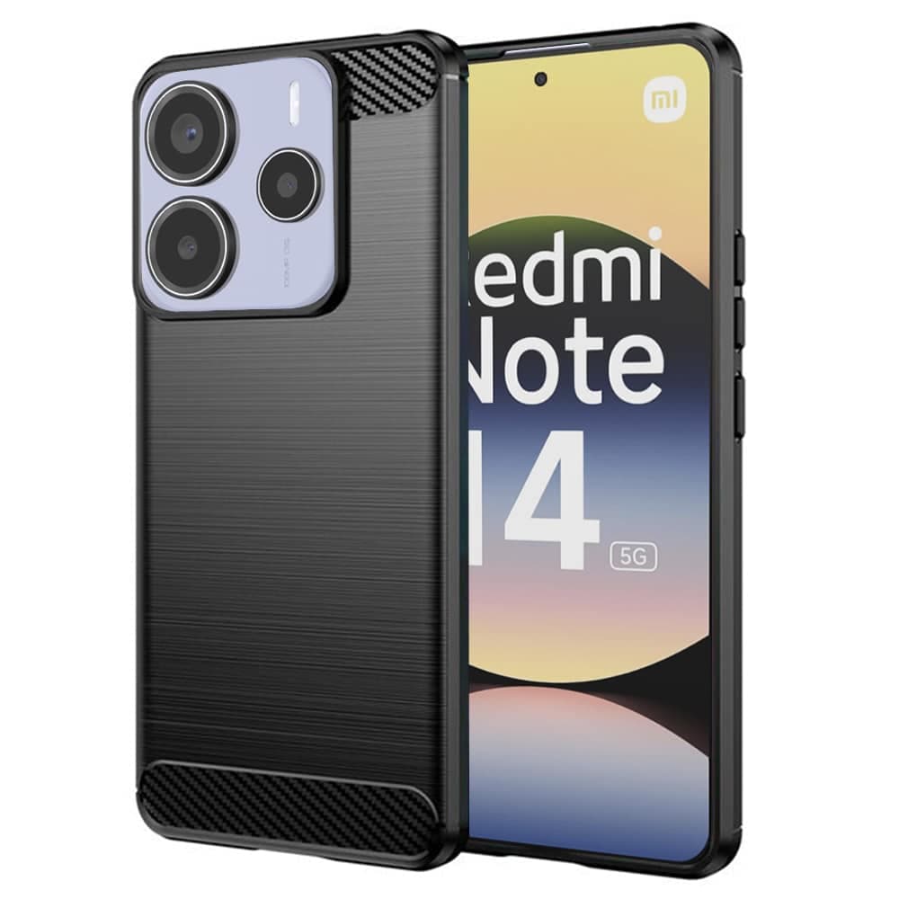 Techsuit Carbon Silicone - θήκη για Xiaomi Redmi Note 14 5G - Μαύρο