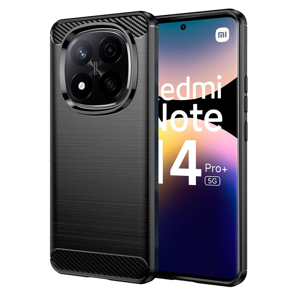 Techsuit Carbon Silicone - θήκη για Xiaomi Redmi Note 14 Pro+ 5G - Μαύρο