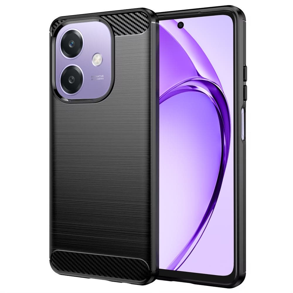 Techsuit Carbon Silicone - θήκη για Oppo A40 4G - Μαύρο