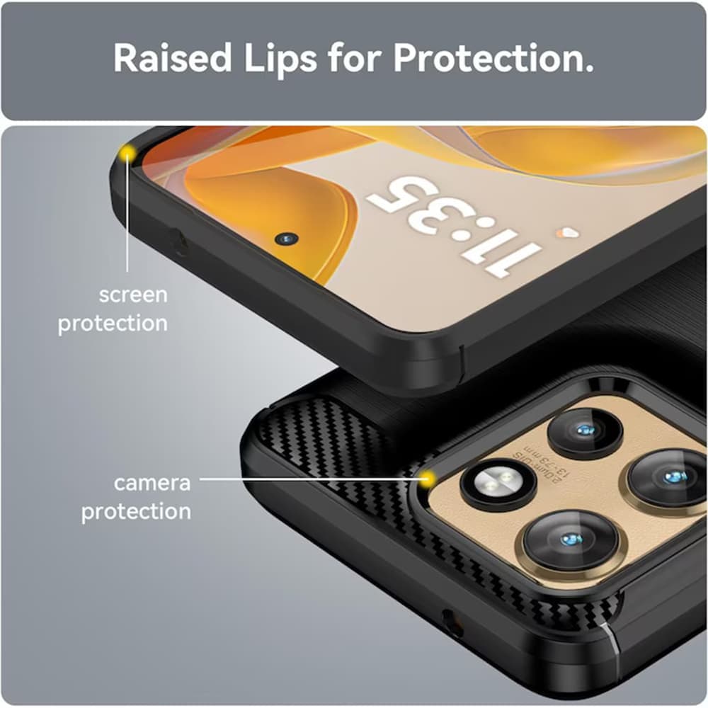 Techsuit Carbon Silicone - θήκη για Motorola Edge 50 Neo / ThinkPhone 25 - Μαύρο 2