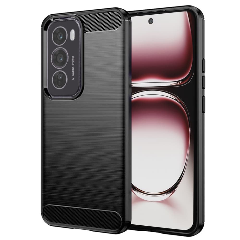 Techsuit Carbon Silicone - θήκη για Oppo Reno12 Pro - Μαύρο