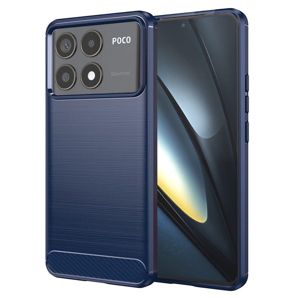 Techsuit Carbon Silicone - θήκη για Xiaomi Poco F6 Pro - Μπλε