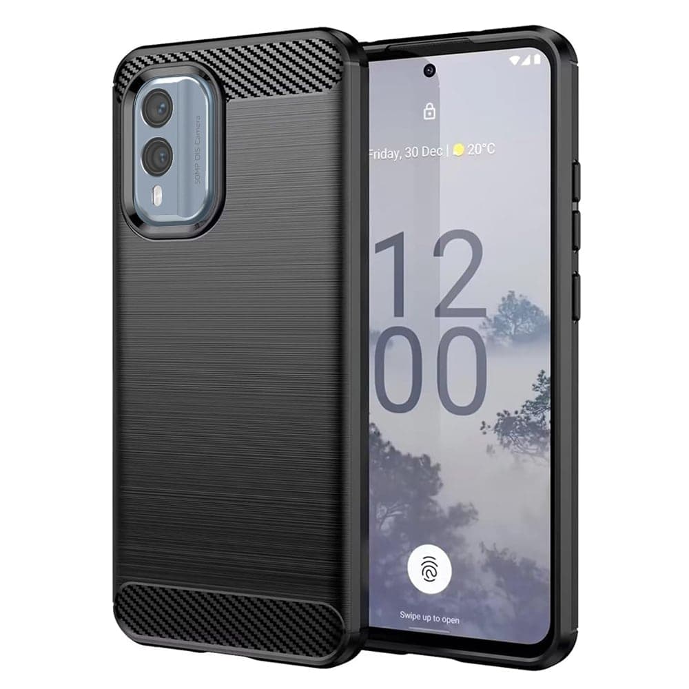 Techsuit Carbon Silicone - θήκη για Nokia X30 - Μαύρο