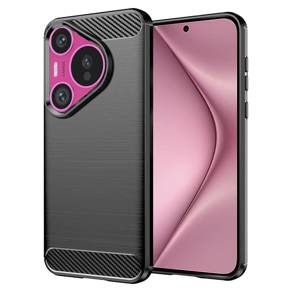 Techsuit Carbon Silicone - θήκη για Huawei Pura 70 - Μαύρο