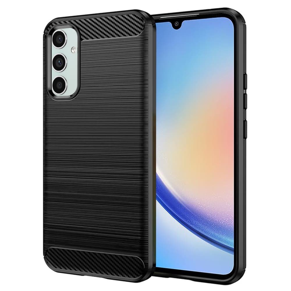 Techsuit Carbon Silicone - θήκη για Samsung Galaxy A34 - Μαύρο