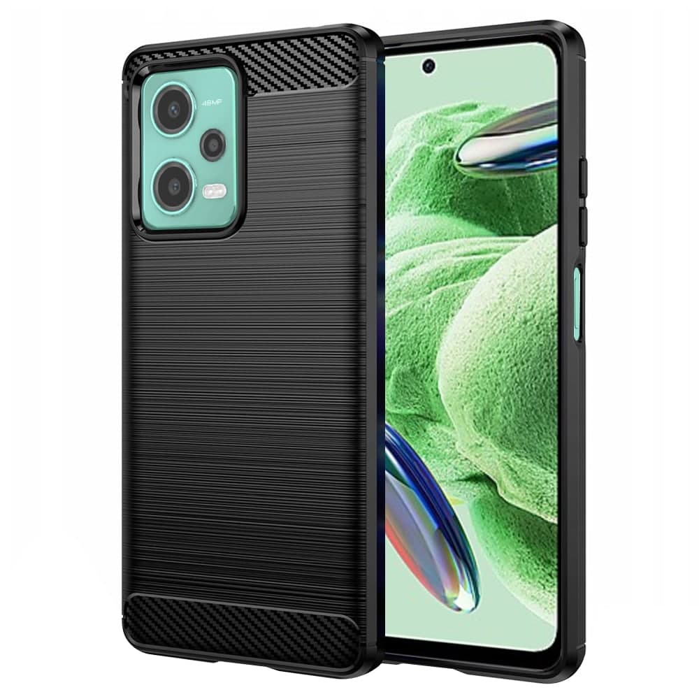 Techsuit Carbon Silicone - θήκη για Xiaomi Redmi Note 12 5G - Μαύρο