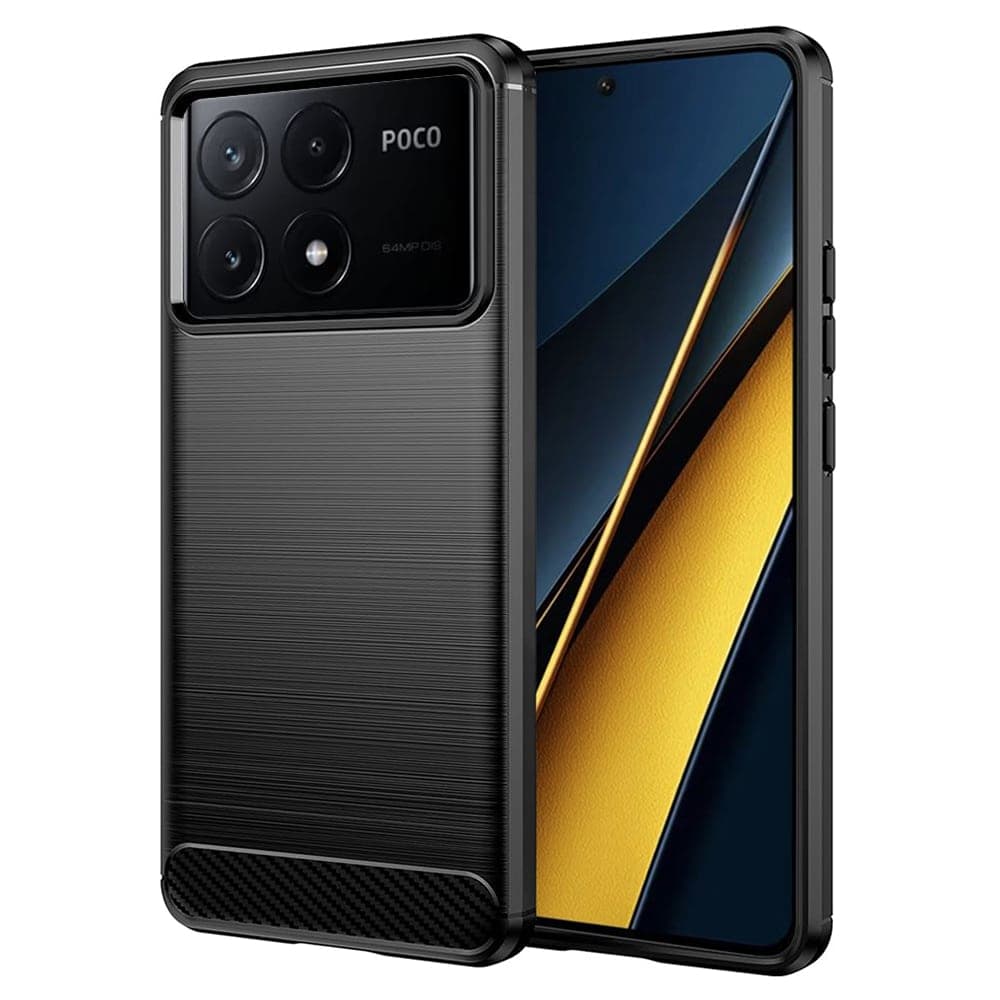 Techsuit Carbon Silicone - θήκη για Xiaomi Poco X6 Pro - Μαύρο