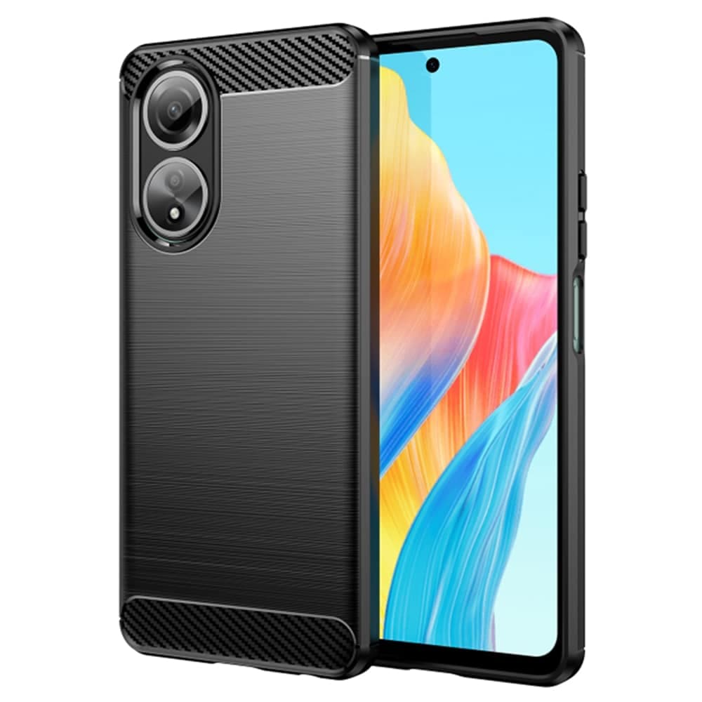 Techsuit Carbon Silicone - θήκη για Oppo A58 4G - Μαύρο