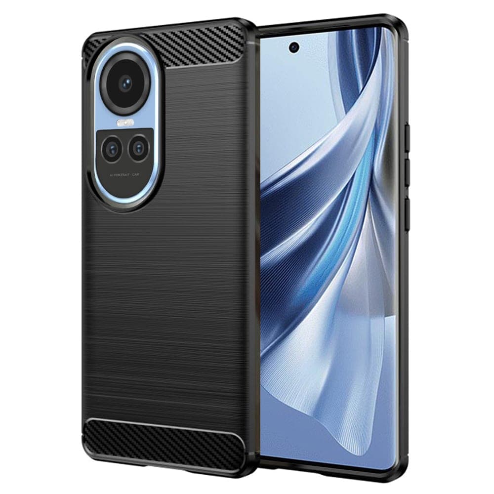 Techsuit Carbon Silicone - θήκη για Oppo Reno10 - Μαύρο