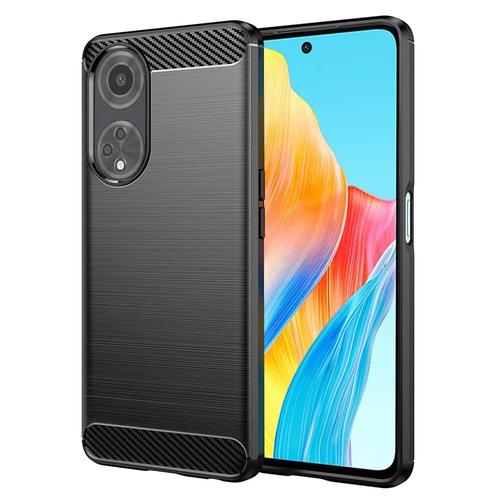 Techsuit Carbon Silicone - θήκη για Oppo A98 - Μαύρο