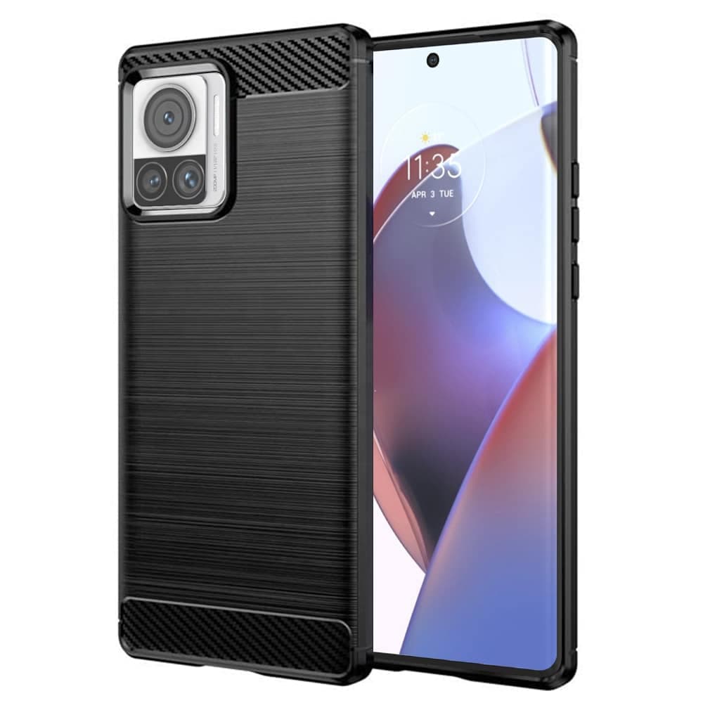 Techsuit Carbon Silicone - θήκη για Motorola Edge 30 Ultra - Μαύρο