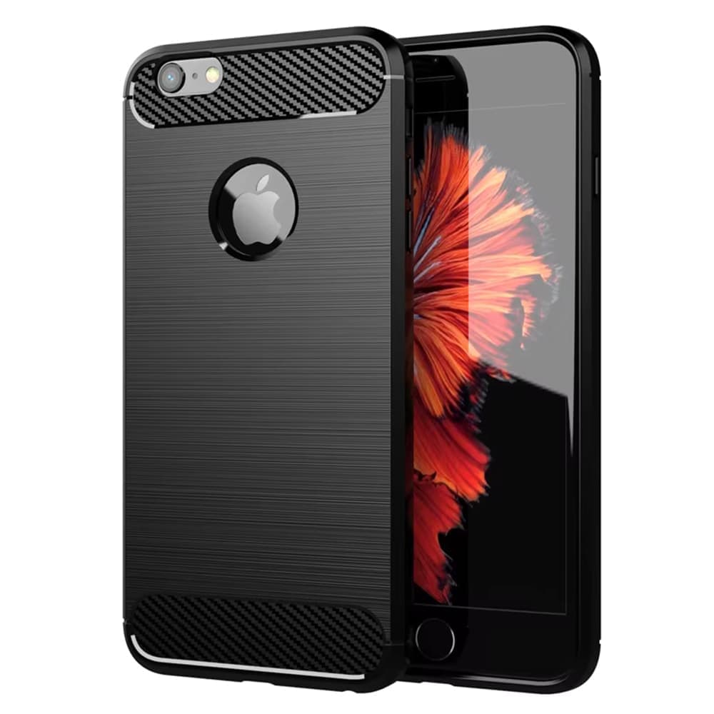 Techsuit Carbon Silicone - θήκη για Apple iPhone 6 Plus / 6s - Μαύρο