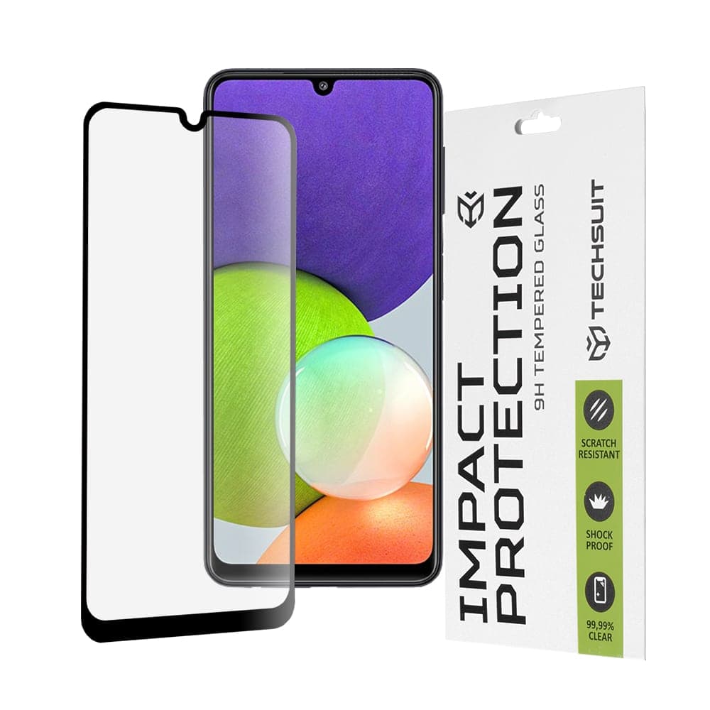 Techsuit - 111D Πλήρης Κάλυψη / Full Glue Γυαλί - Samsung Galaxy A22 4G / M22 4G - Μαύρο