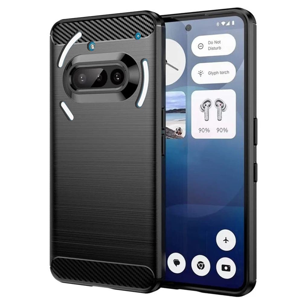 Techsuit Carbon Silicone - θήκη για Nothing Phone (3a) - Μαύρο