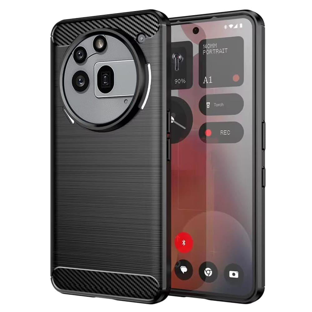 Techsuit Carbon Silicone - θήκη για Nothing Phone (3a) Pro - Μαύρο