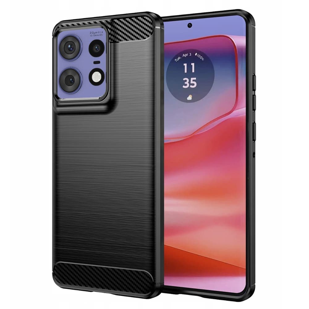 Techsuit Carbon Silicone - θήκη για Motorola Edge 50 Pro - Μαύρο