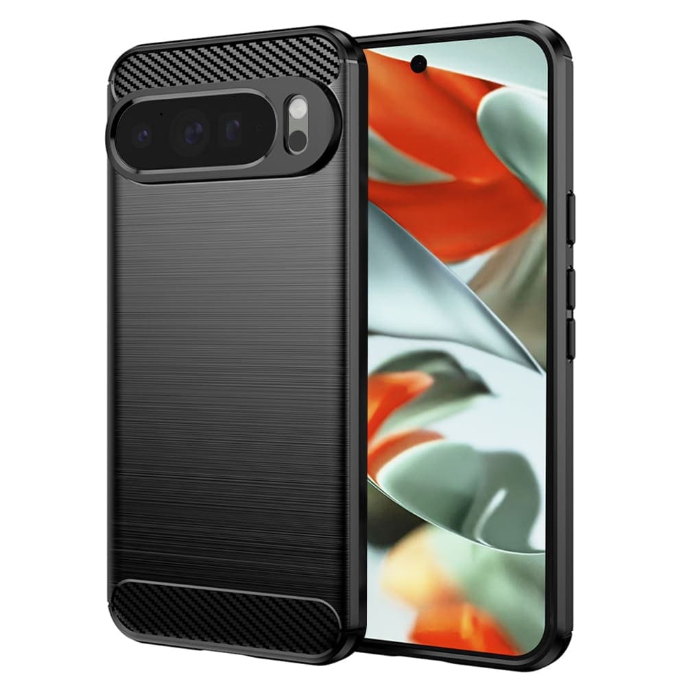 Techsuit Carbon Silicone - θήκη για Google Pixel 9 Pro XL - Μαύρο
