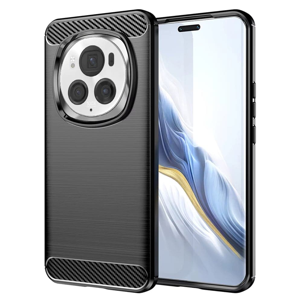 Techsuit Carbon Silicone - θήκη για Honor Magic6 Pro - Μαύρο