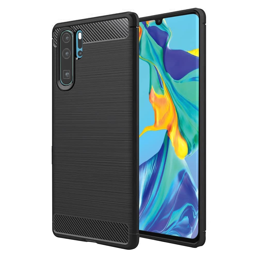Techsuit Carbon Silicone - θήκη για Huawei P30 Pro - Μαύρο