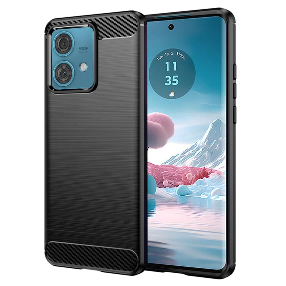 Techsuit Carbon Silicone - θήκη για Motorola Edge 40 Neo - Μαύρο