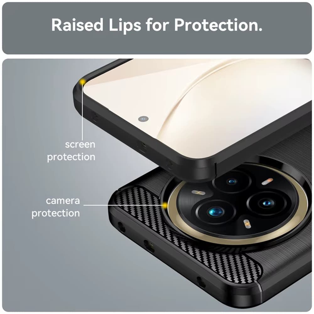 Techsuit Carbon Silicone - θήκη για Realme 14 Pro+ - Μαύρο 4